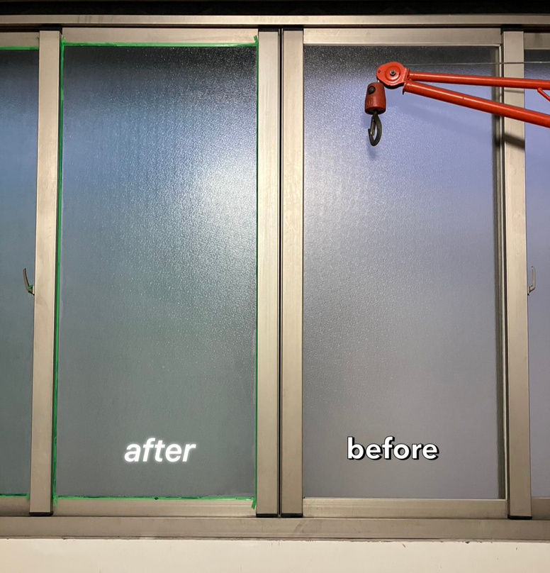 台南透天住宅壓花玻璃施作前後對比